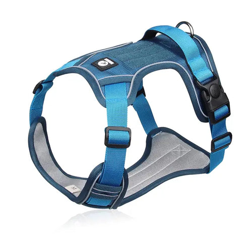 Arnés táctico para perro color azul ajustable